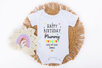 Happy Birthday DADDY Baby Girl / Boy Outfit (First Birthday 1st Birthday Mummy, Nanny, Grandad Birthday l New Dad Gift | Love My Mum)