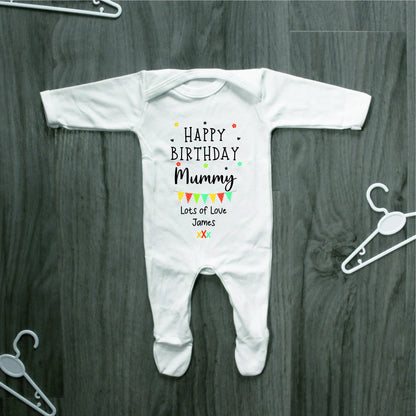 Happy Birthday DADDY Baby Girl / Boy Outfit (First Birthday 1st Birthday Mummy, Nanny, Grandad Birthday l New Dad Gift | Love My Mum)