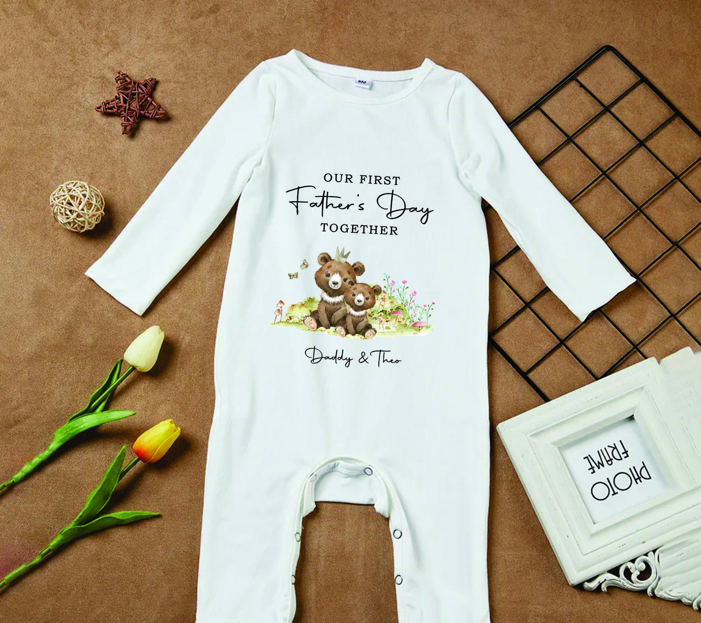 Our First Father's Day Together Baby Girl / Boy Outfit (First Father's Day 1st Father's Day Daddy Dad Father's Day l New Dad Gift