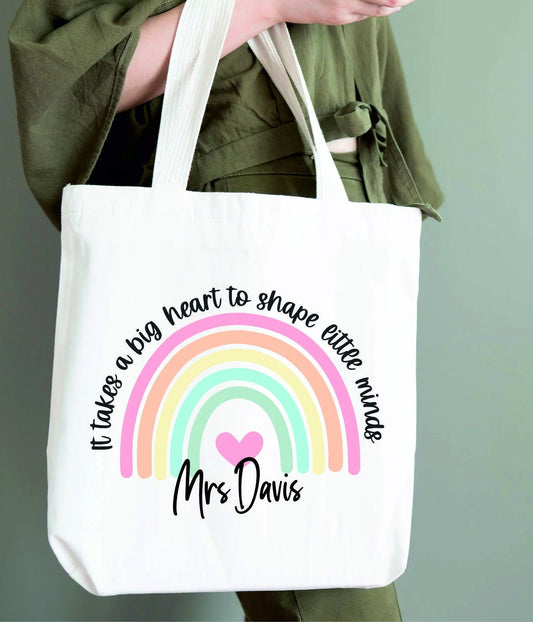 Personalised Teacher Rainbow Thank you for everything Tote Bag | Thank You Teacher Gift