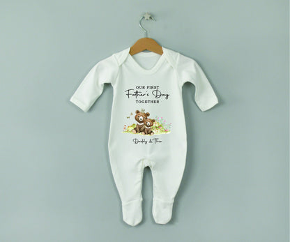 Our First Father's Day Together Baby Girl / Boy Outfit (First Father's Day 1st Father's Day Daddy Dad Father's Day l New Dad Gift