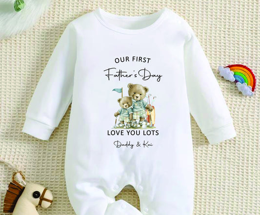 Our First Father's Day Together Baby Girl / Boy Outfit (First Father's Day 1st Father's Day Daddy Dad Father's Day l New Dad Gift